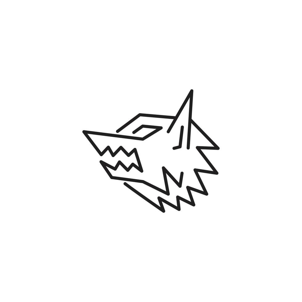 abstracte wolf. vector logo pictogrammalplaatje
