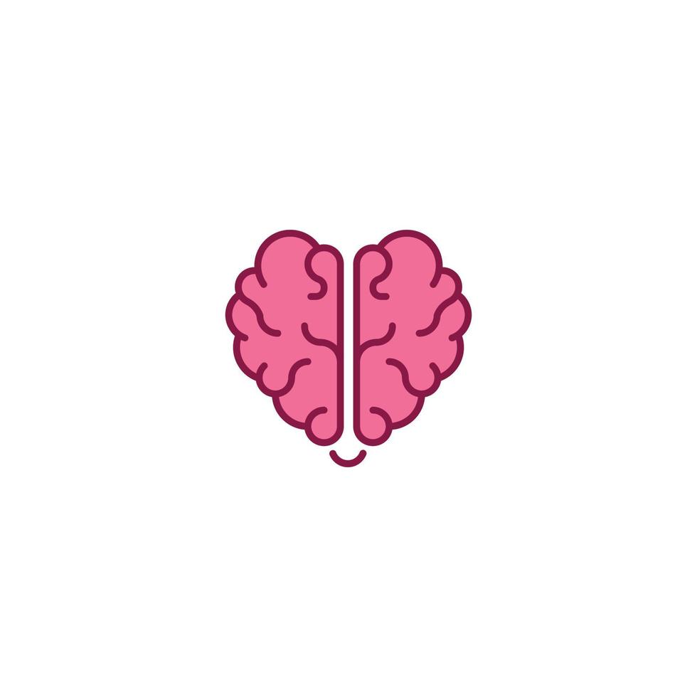 rationele liefde, hersenhart. vector logo pictogrammalplaatje