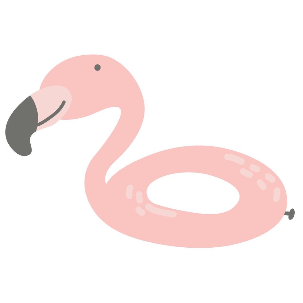 vector opblaasbare ring cirkel. rubberen levensreddende cirkel. roze flamingo zwemaccessoire. zomer element. schattige platte illustratie voor kinderen. vakantie strand object.