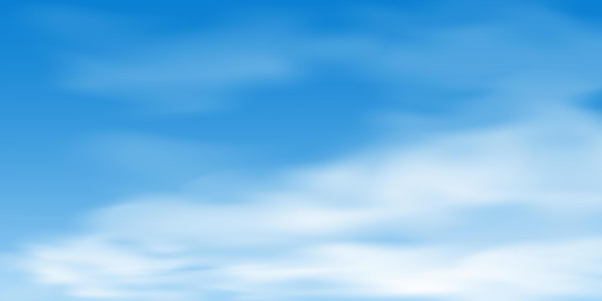 blauwe hemelachtergrond en witte wolken vector