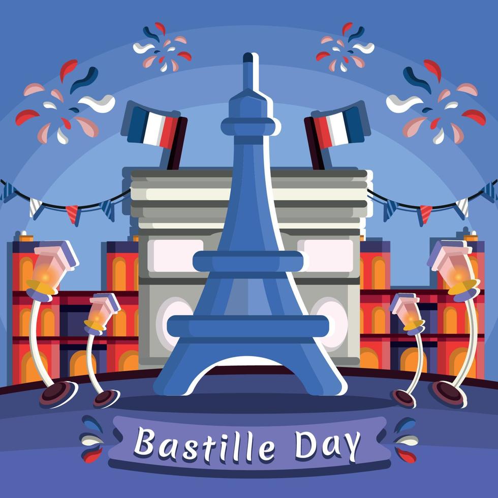 vier de dag van de bastille vector