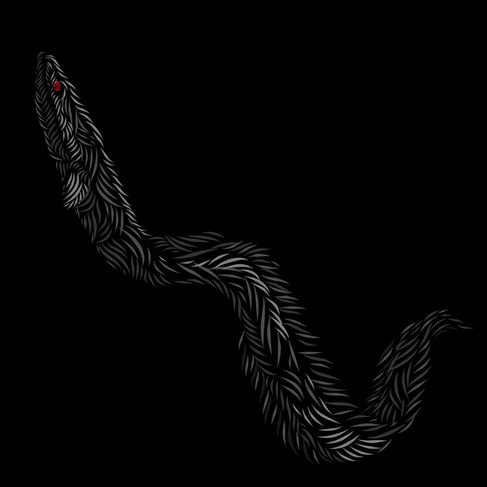paling lijn popart potrait logo kleurrijk ontwerp met donkere achtergrond vector