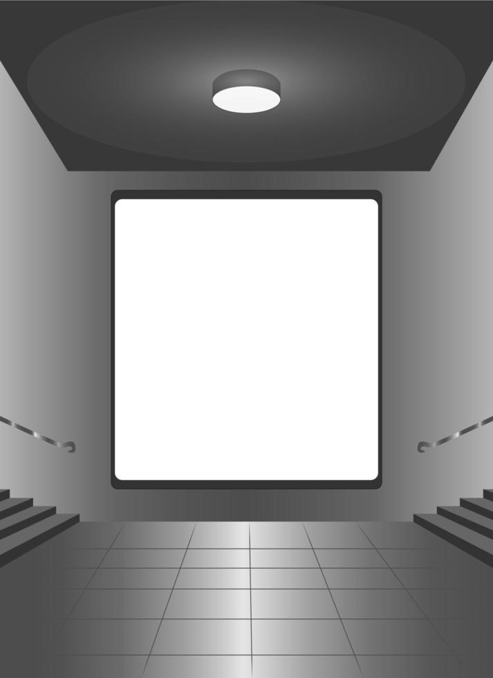 aanplakbord in stoep bij de metro, voor reclame voor tekstaankondiging in kopieerruimte en andere vector