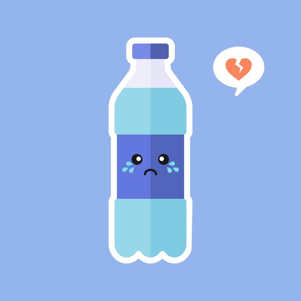 cartoon een fles water vectorillustratie. concept van drank voor een gezond en gelukkig leven. mineraalwater platte ontwerp vectorillustratie. concept voor gezonde voeding en het drinken van mineraalwater. vector