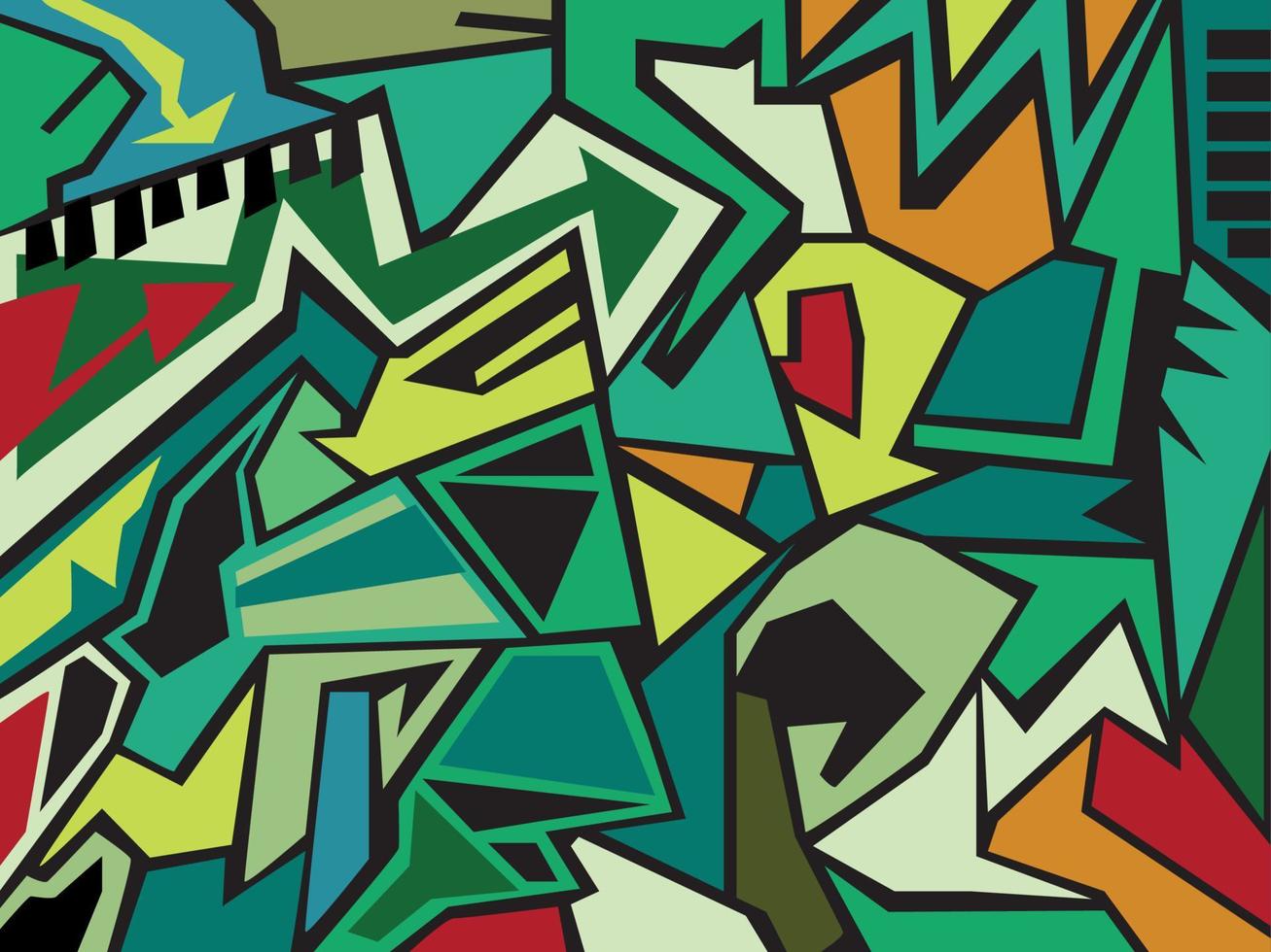 groen toon kleur graffiti patroon vector