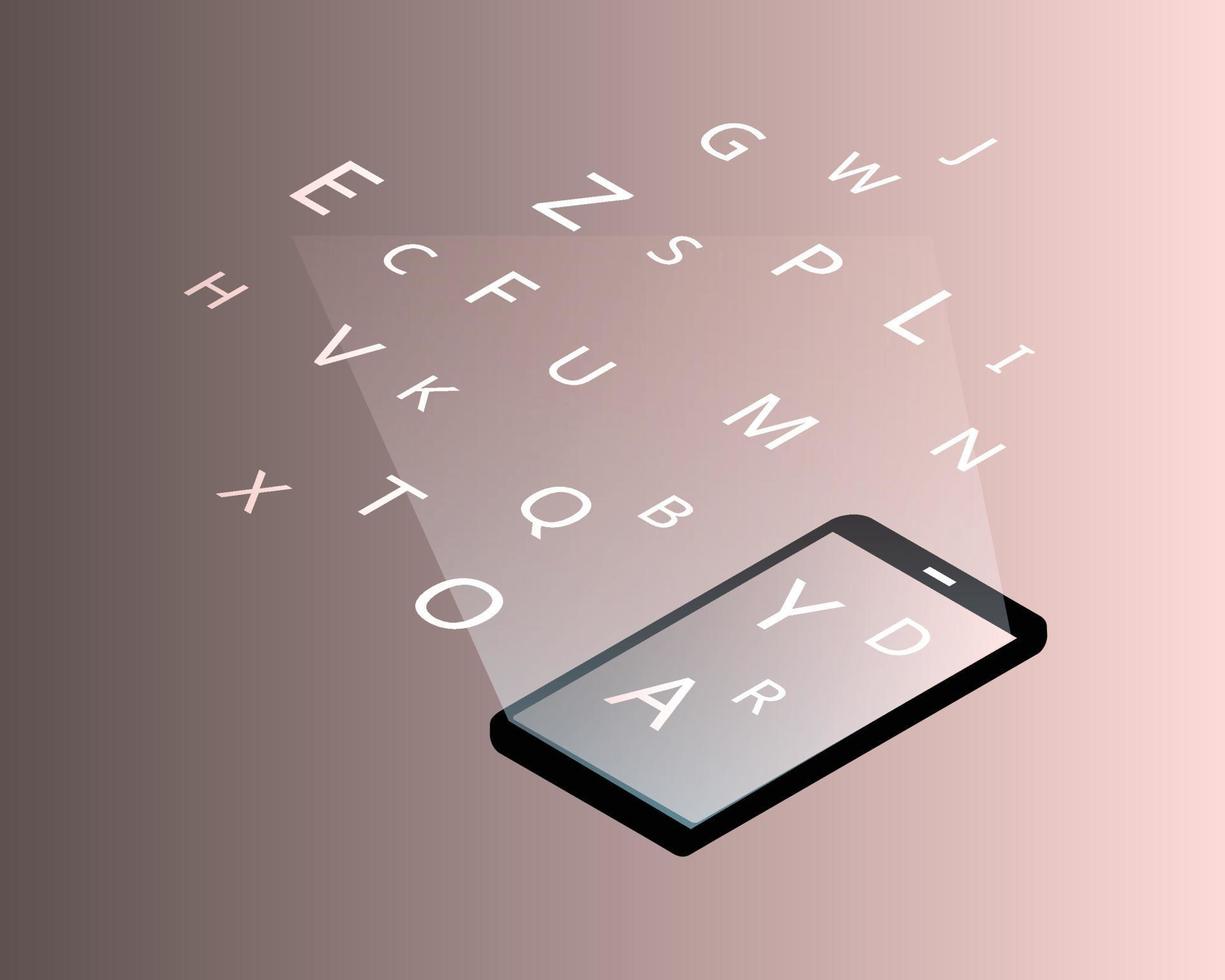 het abc-alfabet bestuderen en Engels leren vanaf een mobiel apparaat Vectorbeelden vector