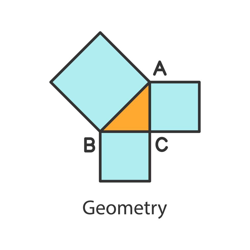 geometrie kleur icoon. geometrische figuren. wiskunde. vierkanten. geïsoleerde vectorillustratie vector