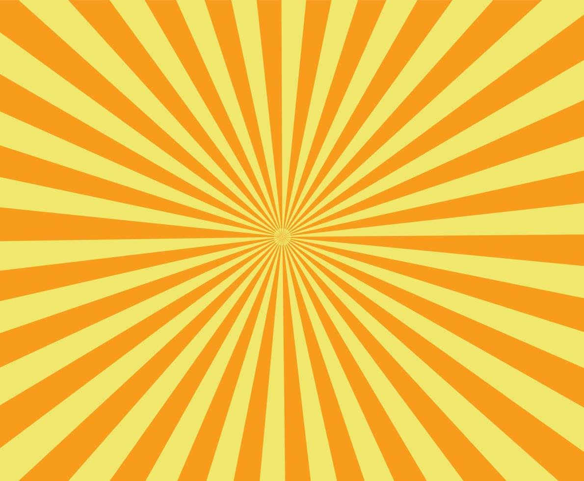 retro oranje achtergrondstraal. zonnestraal. oranje en geel zonnestraalontwerp als achtergrond. vector