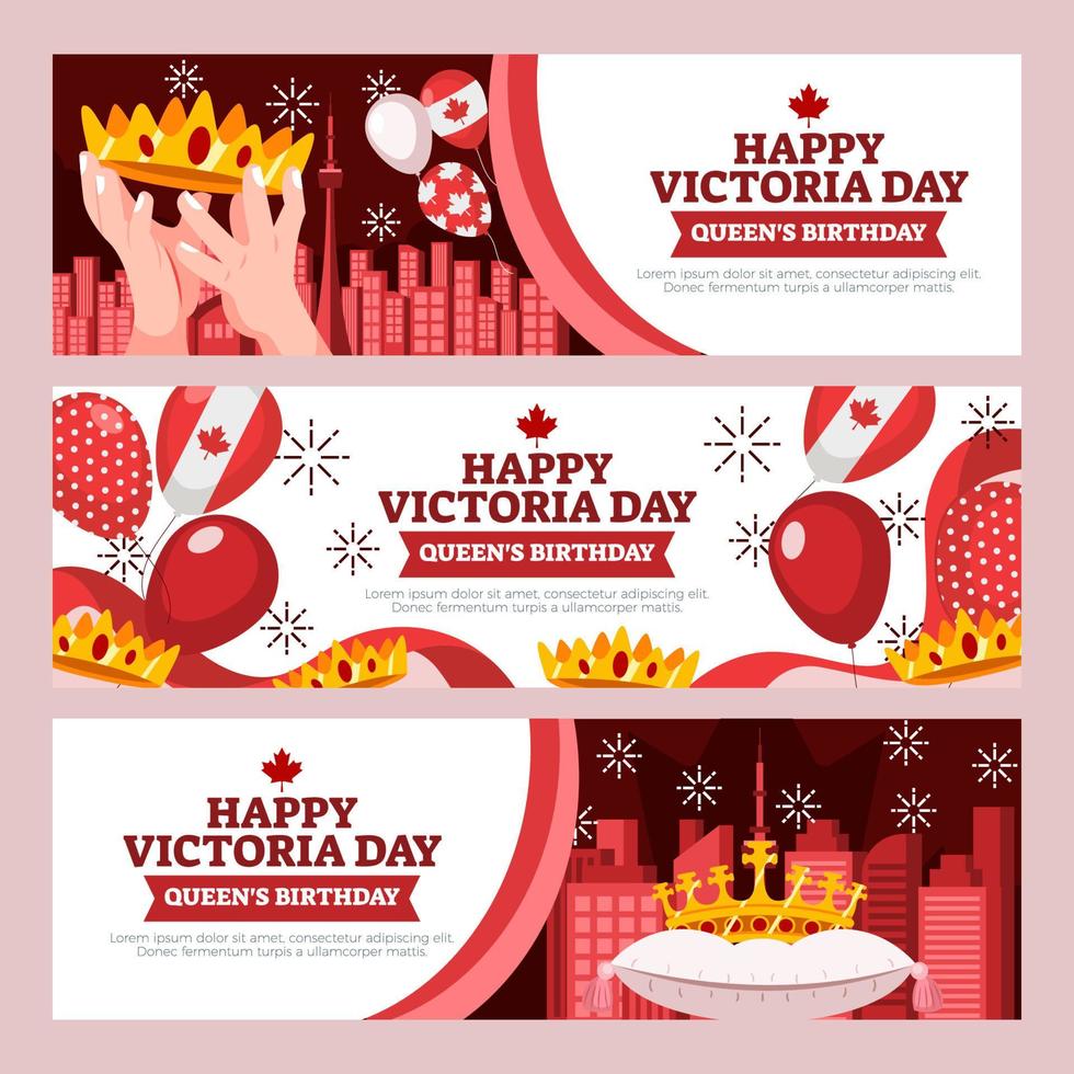 set canada day banners vector