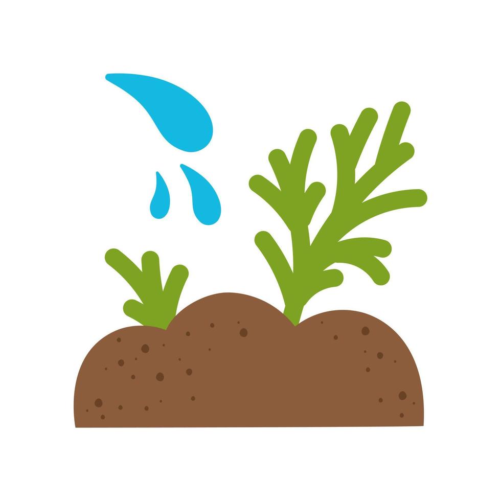 jonge planten in de tuin tuinieren landbouw vectorillustratie geïsoleerd op een witte background vector