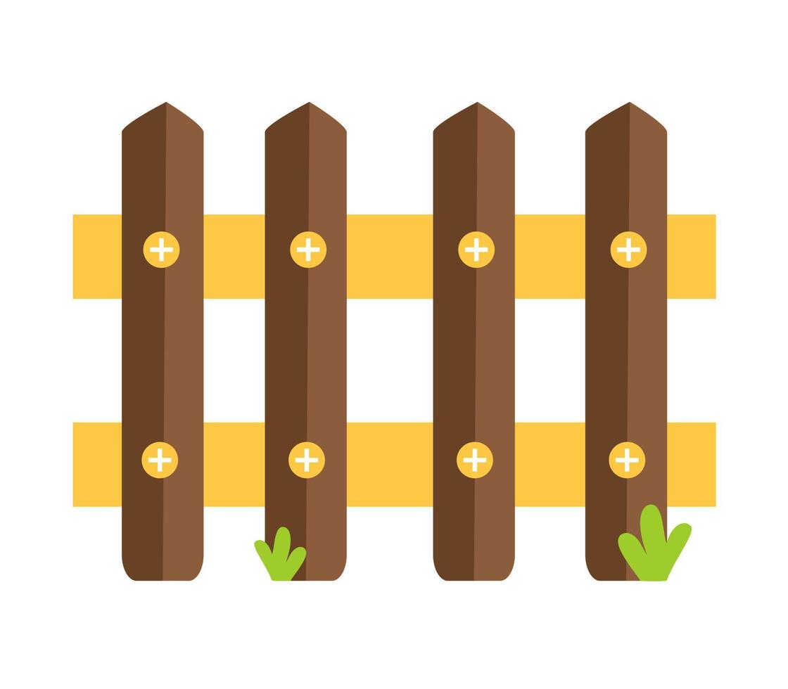 houten hek tuinieren landbouw vectorillustratie geïsoleerd op een witte achtergrond vector