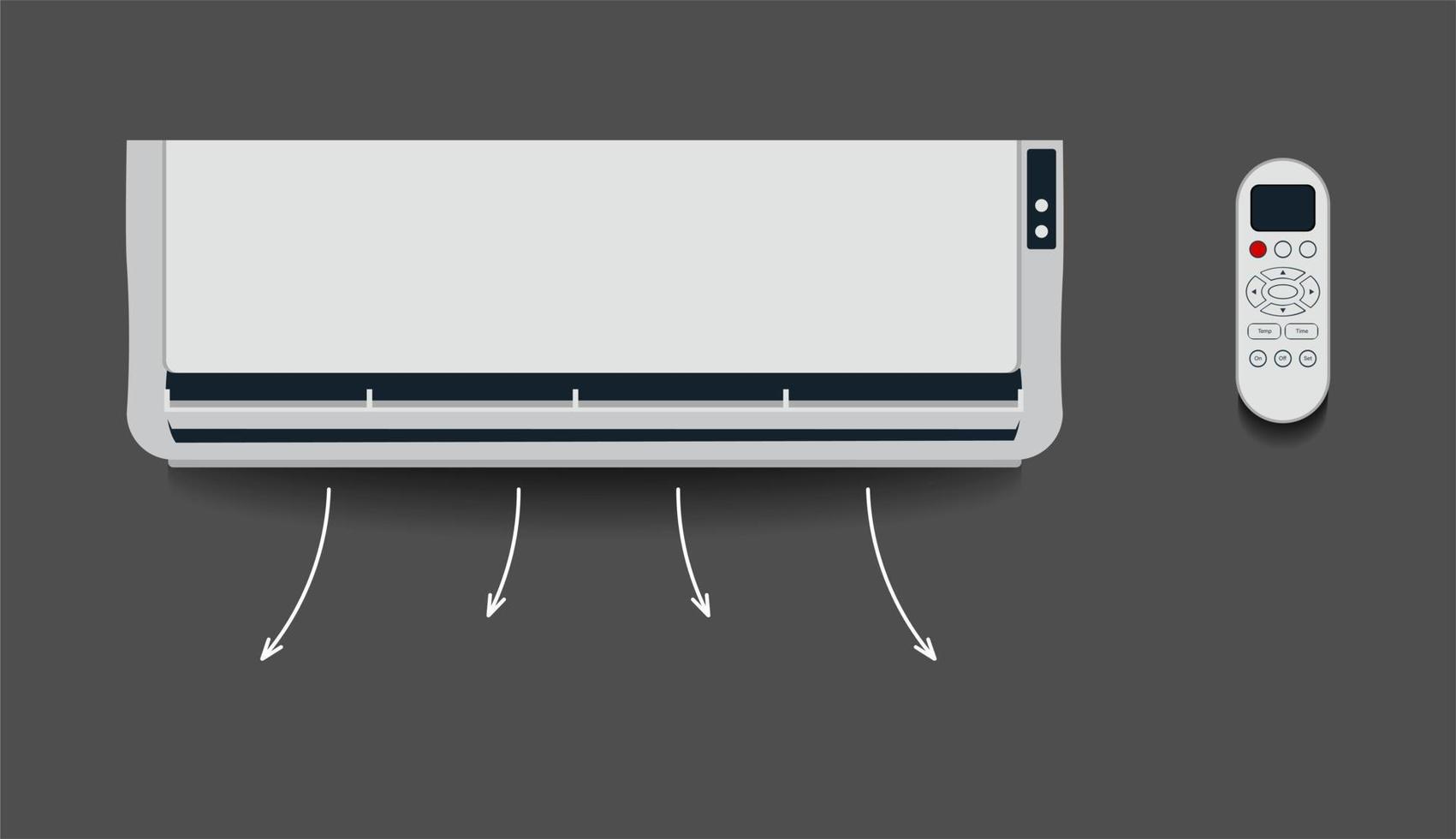 witte airconditioner geïsoleerde verwarming ventilatie en airconditioning vectorillustratie in vlakke stijl vector