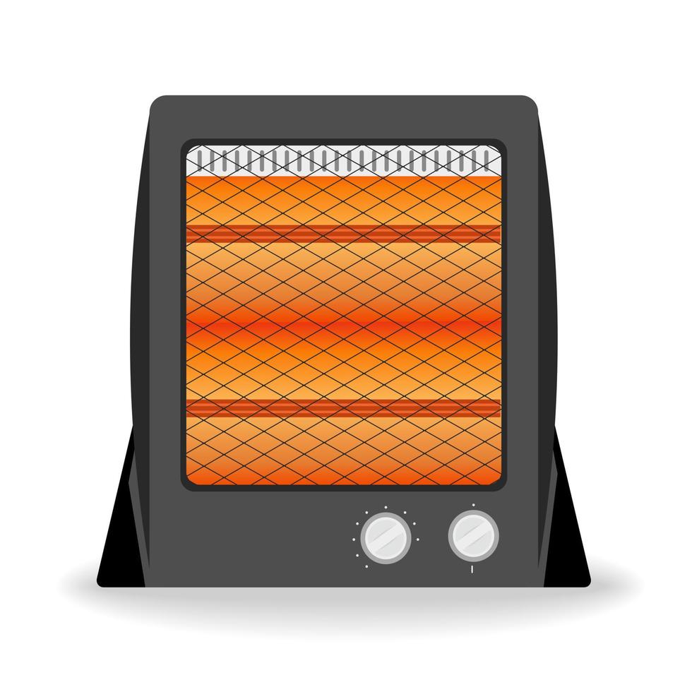 luchtverwarmer infrarood oranje gloed verwarming ventilatie en airconditioning vector illustratie geïsoleerd