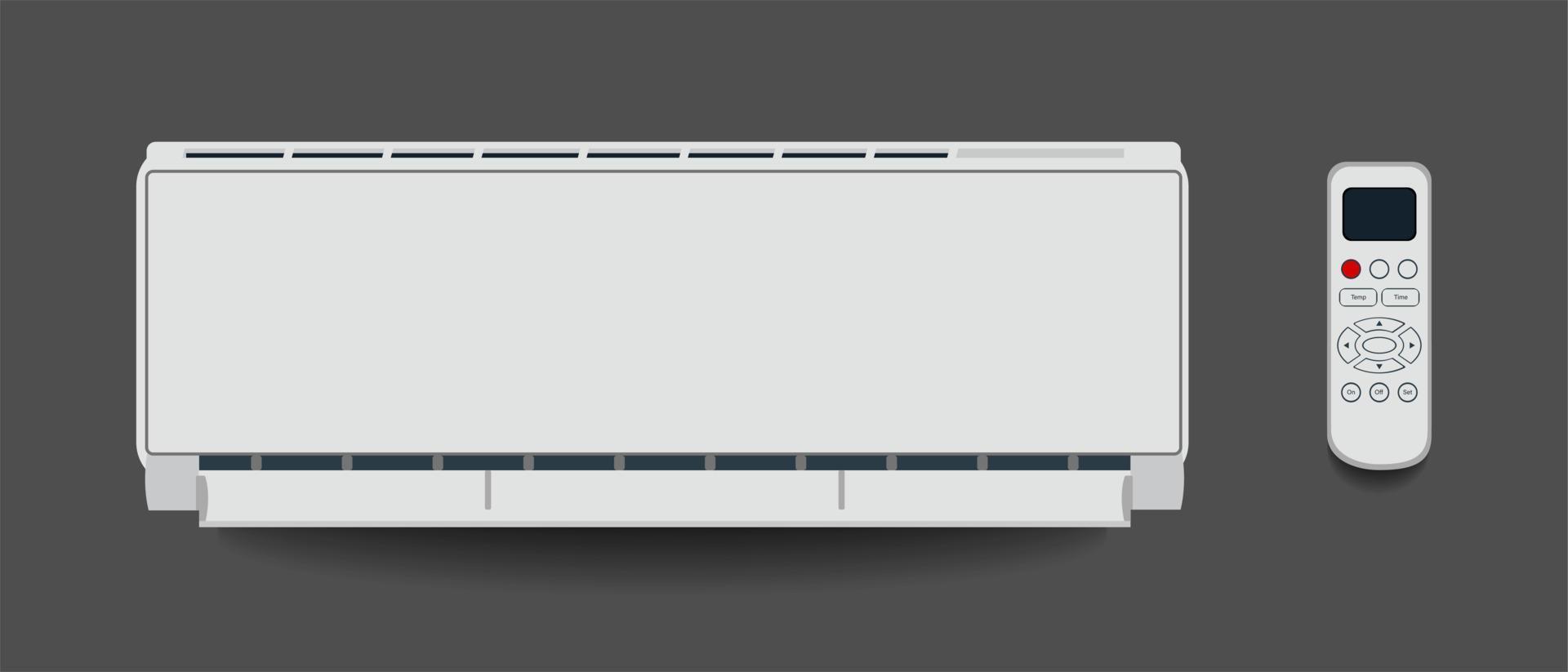 witte airconditioner geïsoleerde verwarming ventilatie en airconditioning vectorillustratie in vlakke stijl vector