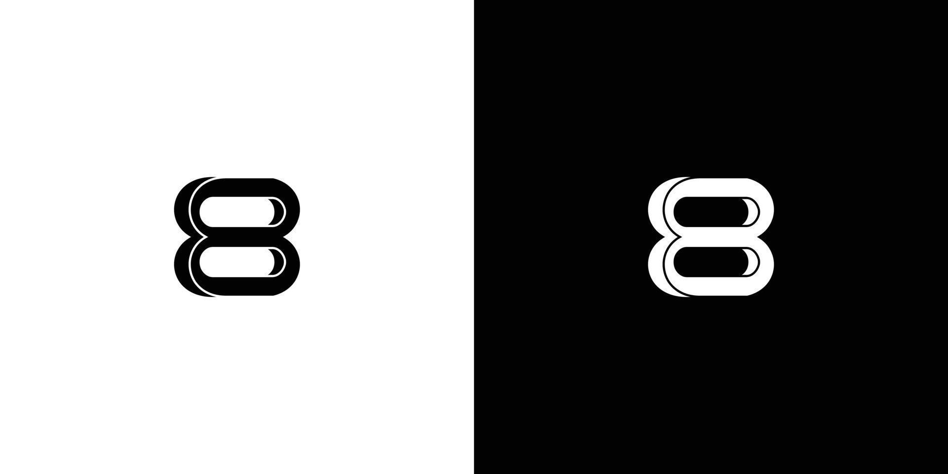 uniek en modern nummer 8 logo-ontwerp 2 vector