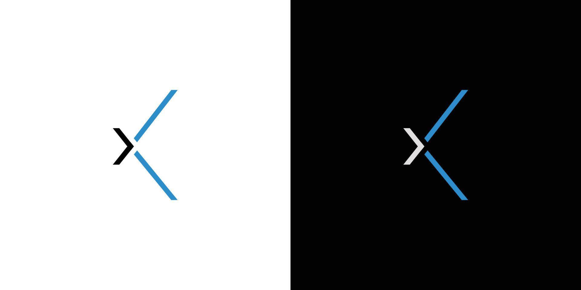 uniek en modern x initials logo-ontwerp vector