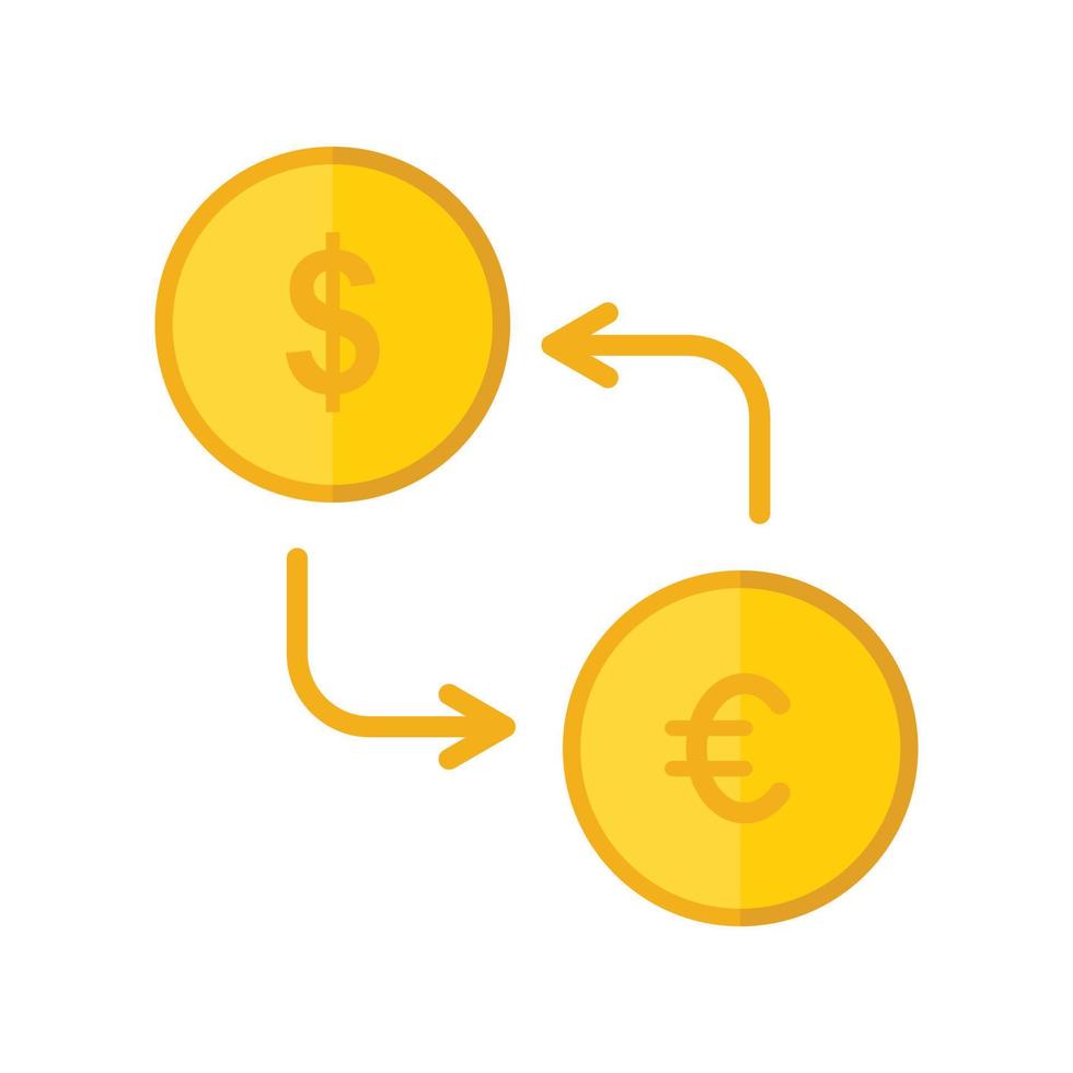 valuta wisselen egale kleur pictogram vector