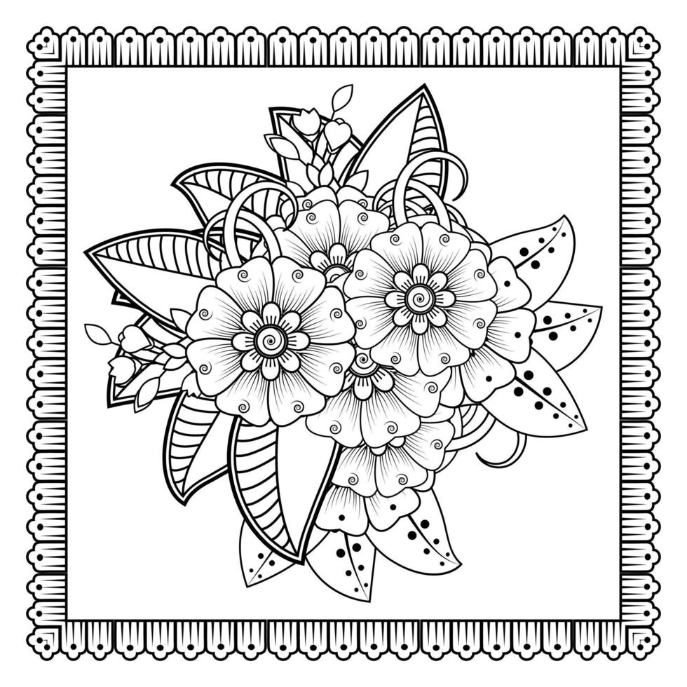 bloemen in zwart-wit. doodle kunst voor kleurboek vector