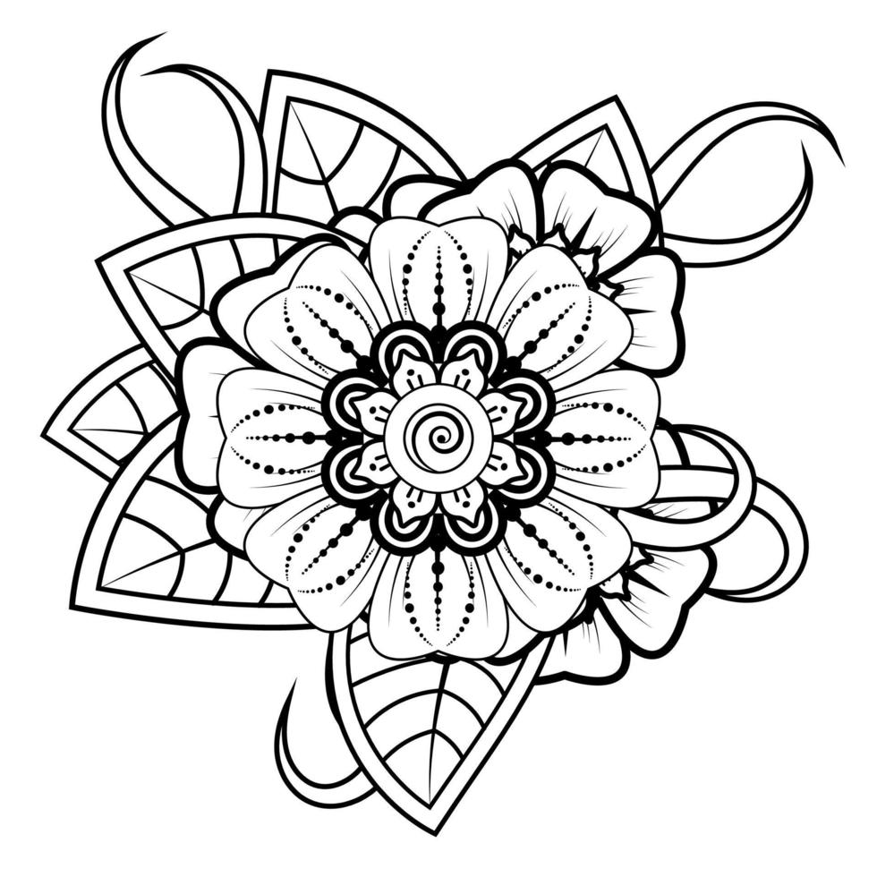 bloemen in zwart-wit. doodle kunst voor kleurboek vector