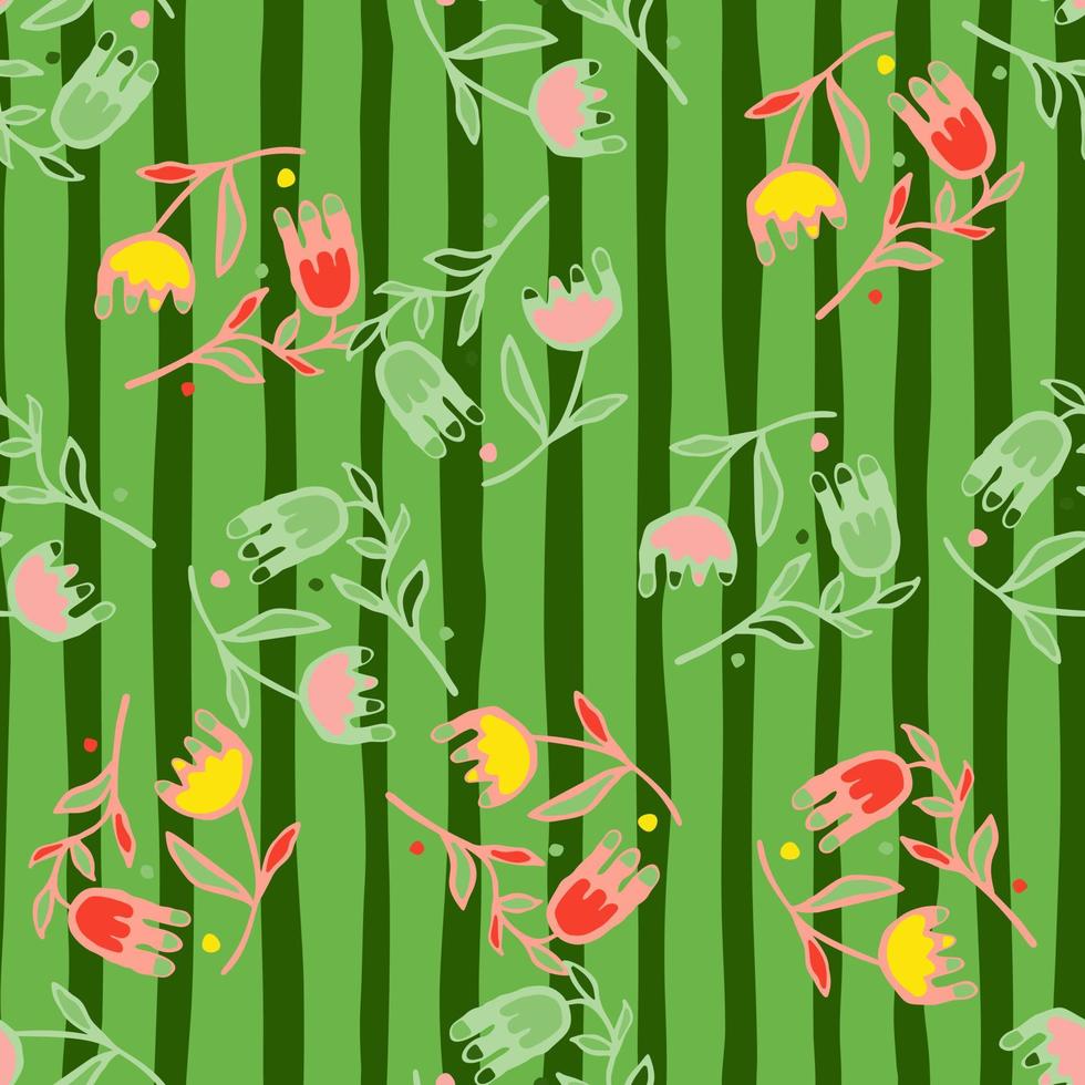 creatief bloemen naadloos patroon. folk bloemen behang. vector