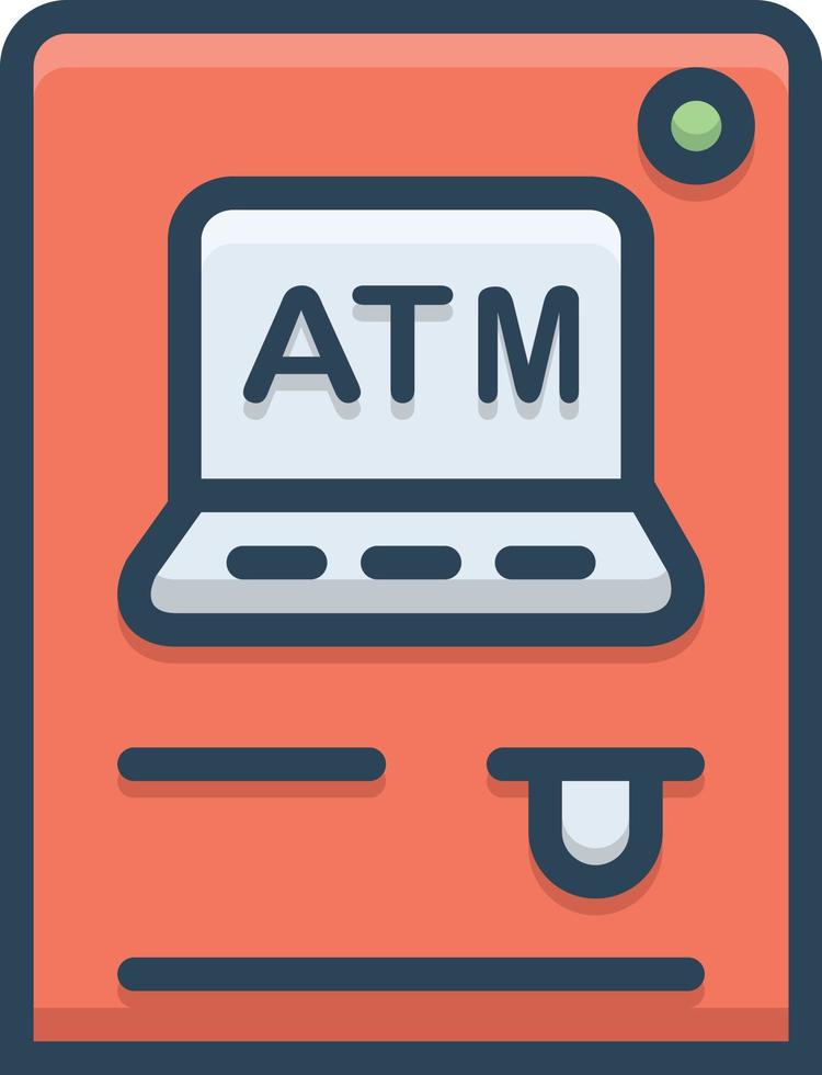 kleurrijk pictogram voor geldautomaat vector