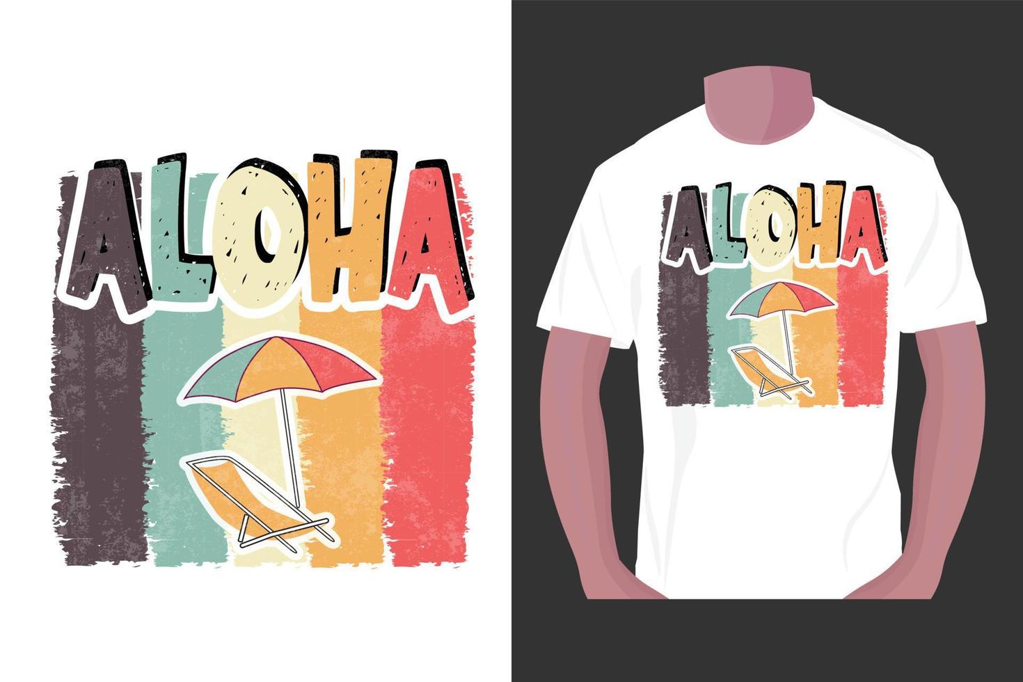 aloha vintage t-shirtontwerp, zomer aloha vintage t-shirtontwerp, vector
