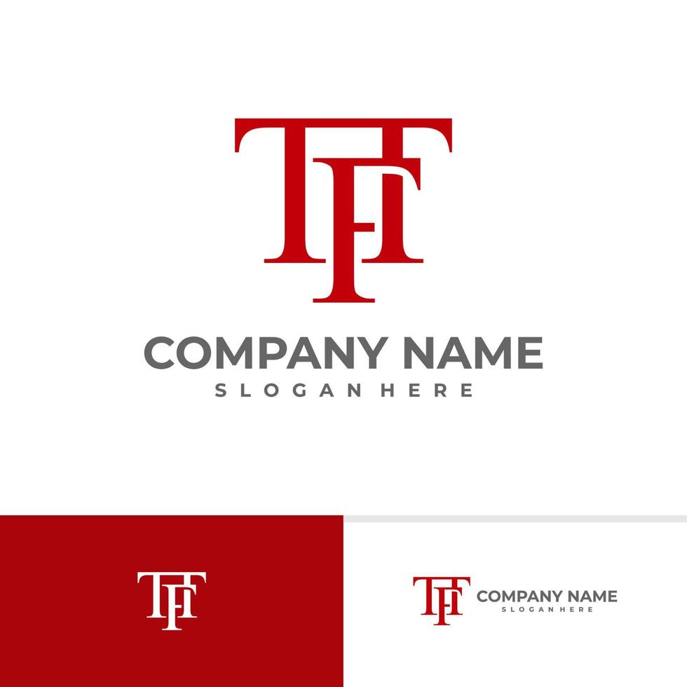 eerste tft-logo vector ontwerpsjabloon, creatieve t-logo ontwerpconcepten