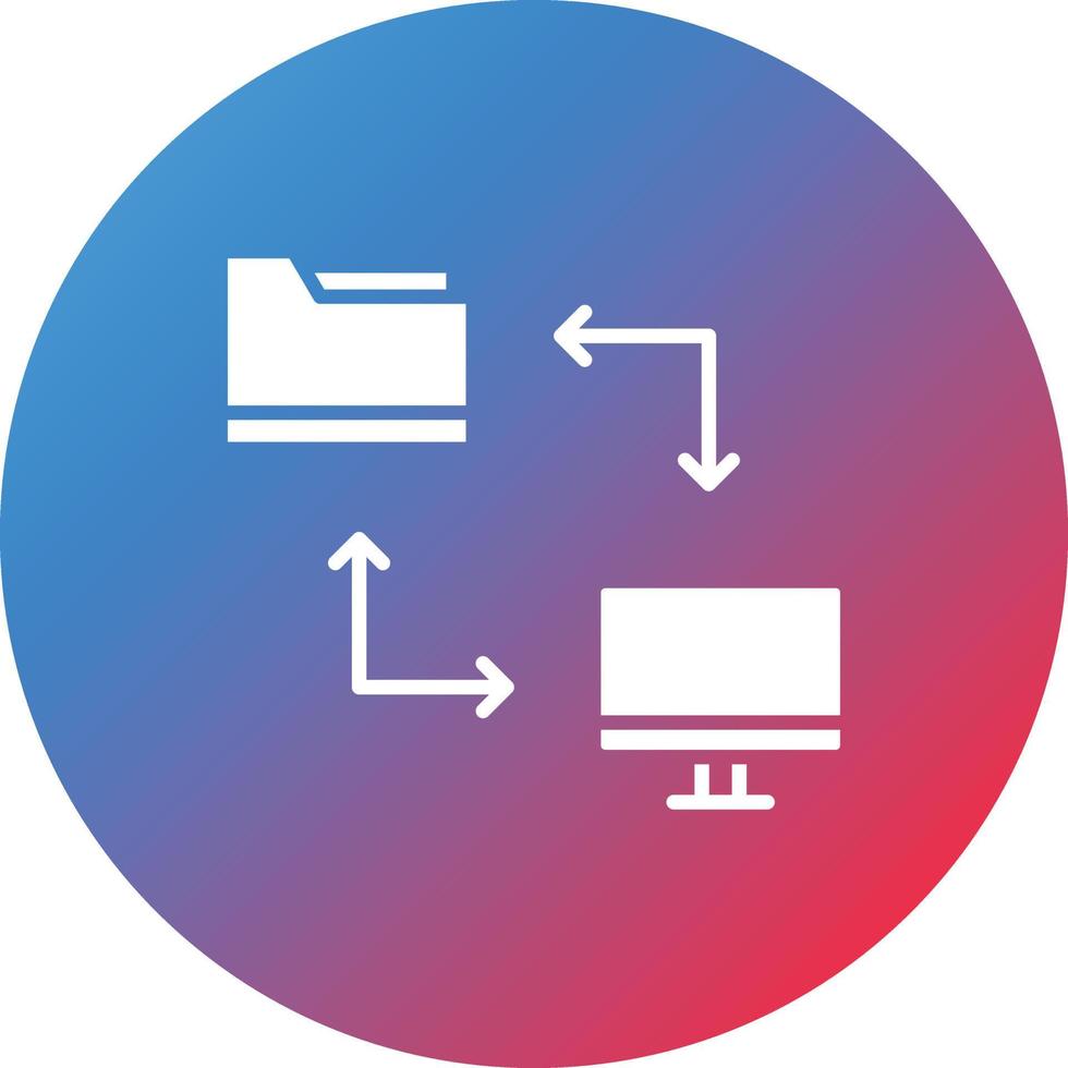 online bestandsoverdracht glyph cirkel verloop achtergrondpictogram vector