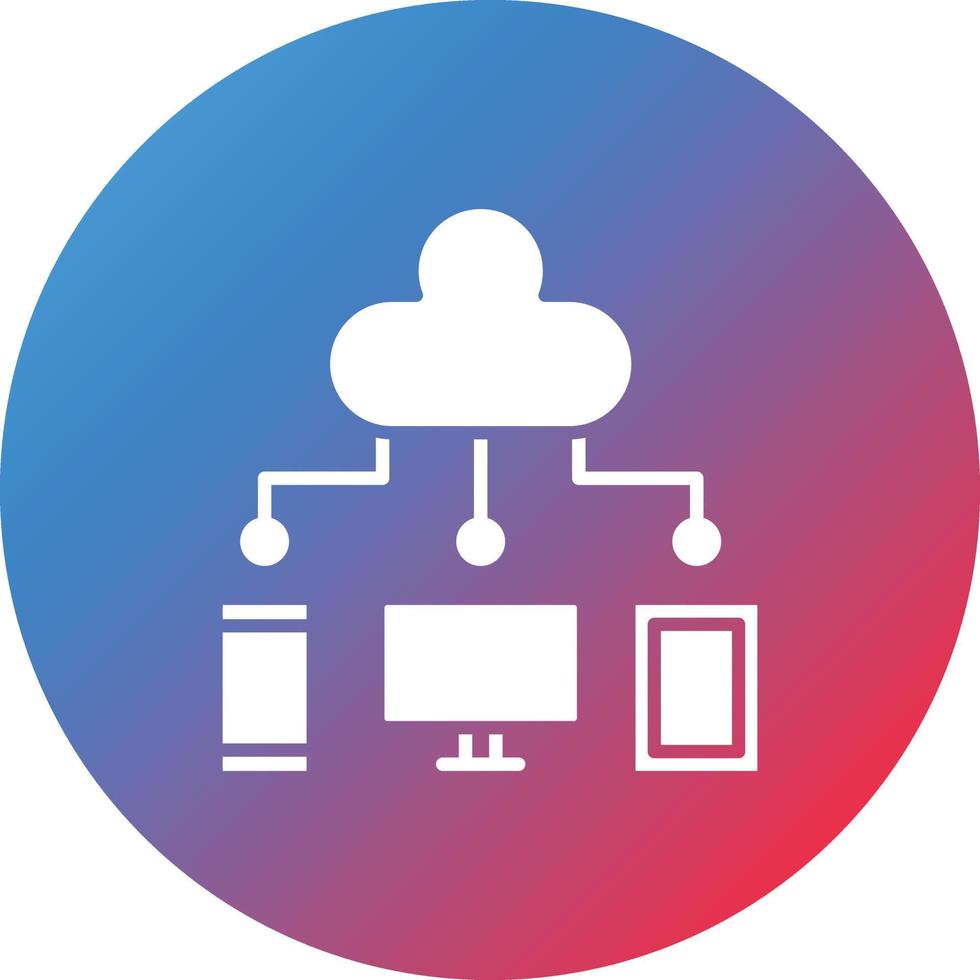 cloud computing glyph cirkel verloop achtergrond icoon vector