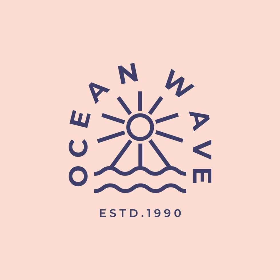 oceaan golf logo vector minimalistisch ontwerp