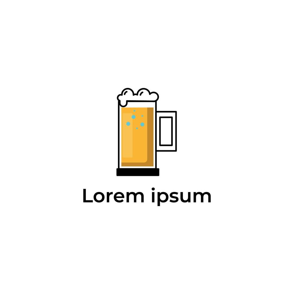 bier en drank logo vector pictogram illustratie ontwerp