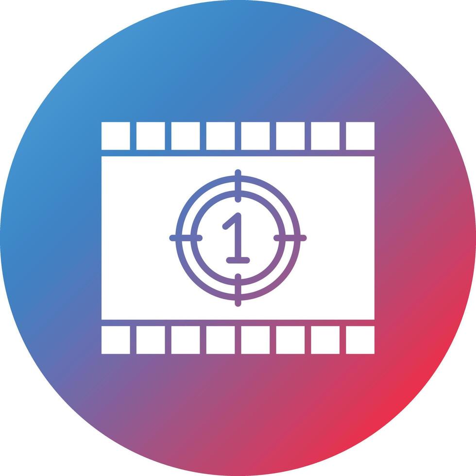 bioscoop aftellen glyph cirkel verloop achtergrond icoon vector