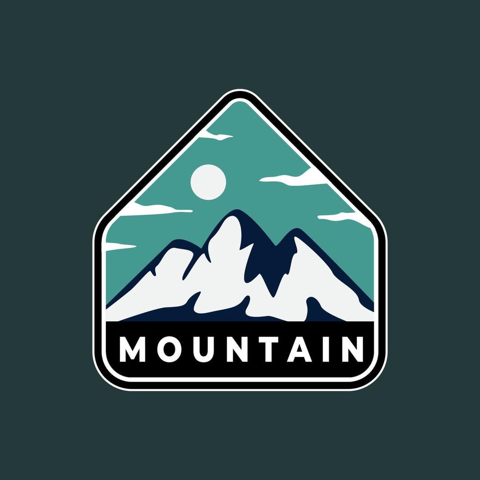 berg avontuur badge logo embleem vector illustratie ontwerp