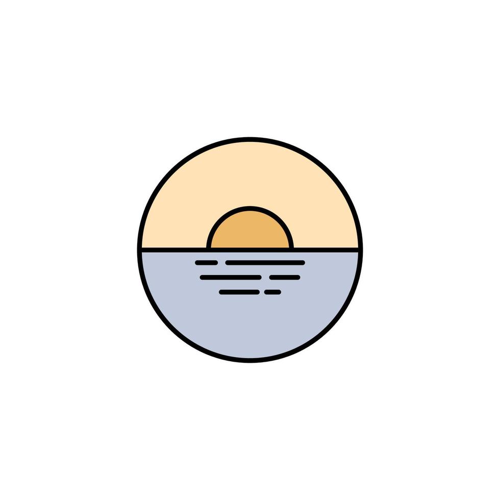 zonsondergang voorraad vector logo badge ontwerp