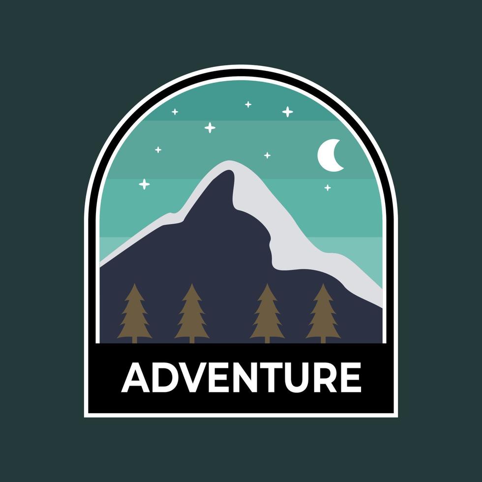 berg avontuur badge logo embleem vector illustratie ontwerp