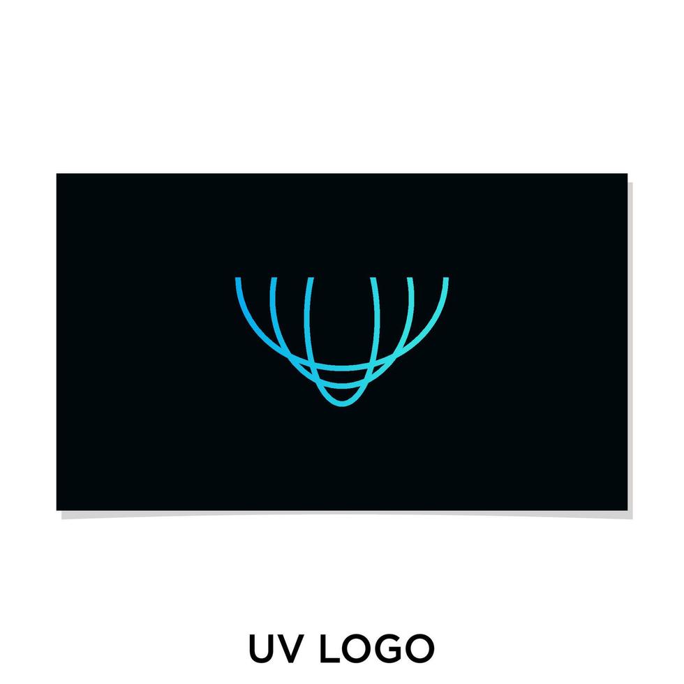 u, uv of vu mono lijnen logo vector