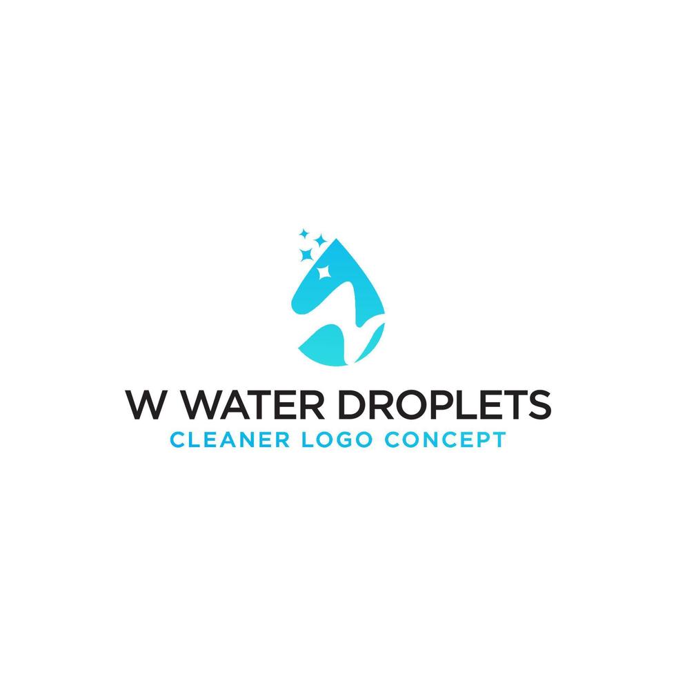 w waterdruppels logo ontwerp. vector