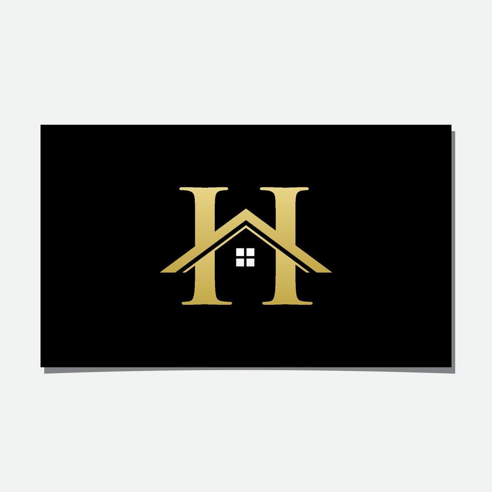 h dak luxe logo ontwerp vector