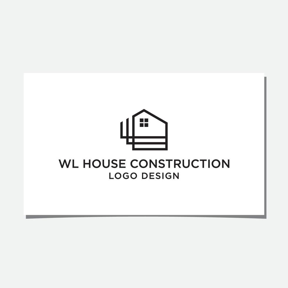 lw of wl huis logo ontwerp vector