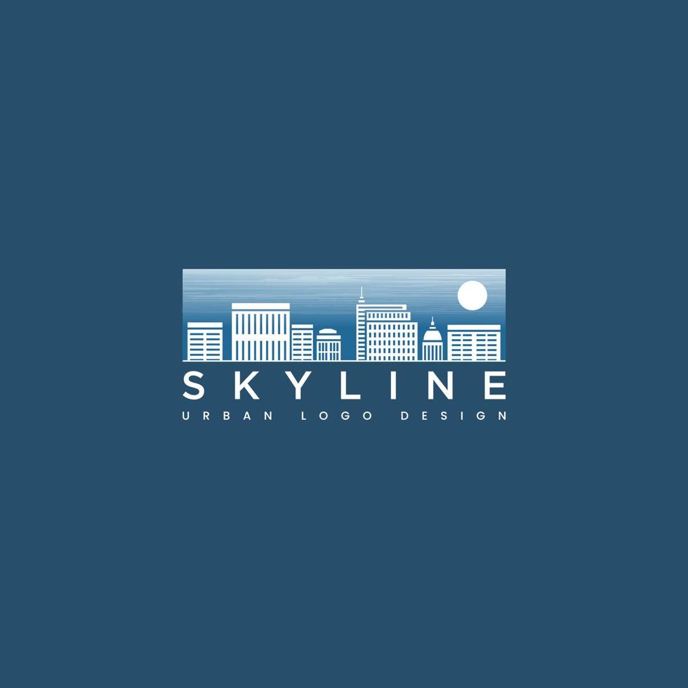 skyline stedelijk logo ontwerp vector