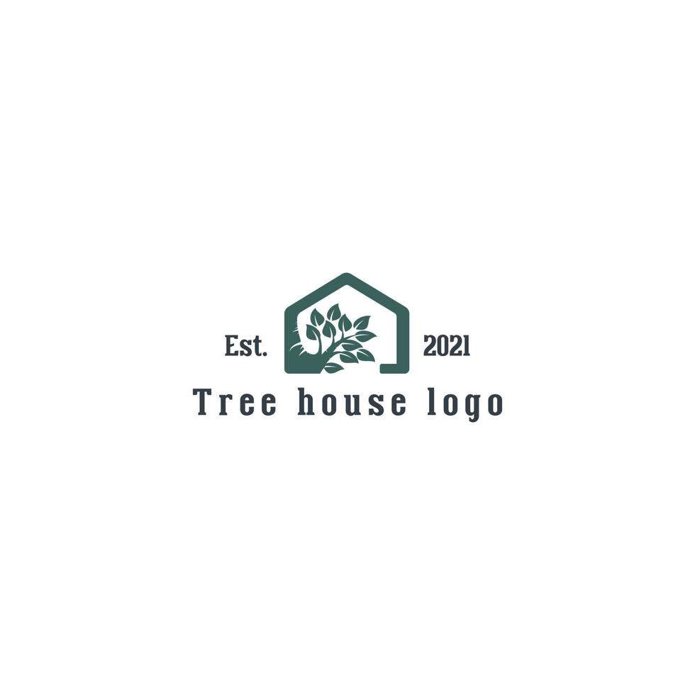 boomhut logo ontwerp vector