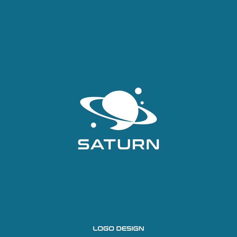 Saturnus planeet logo ontwerp vector