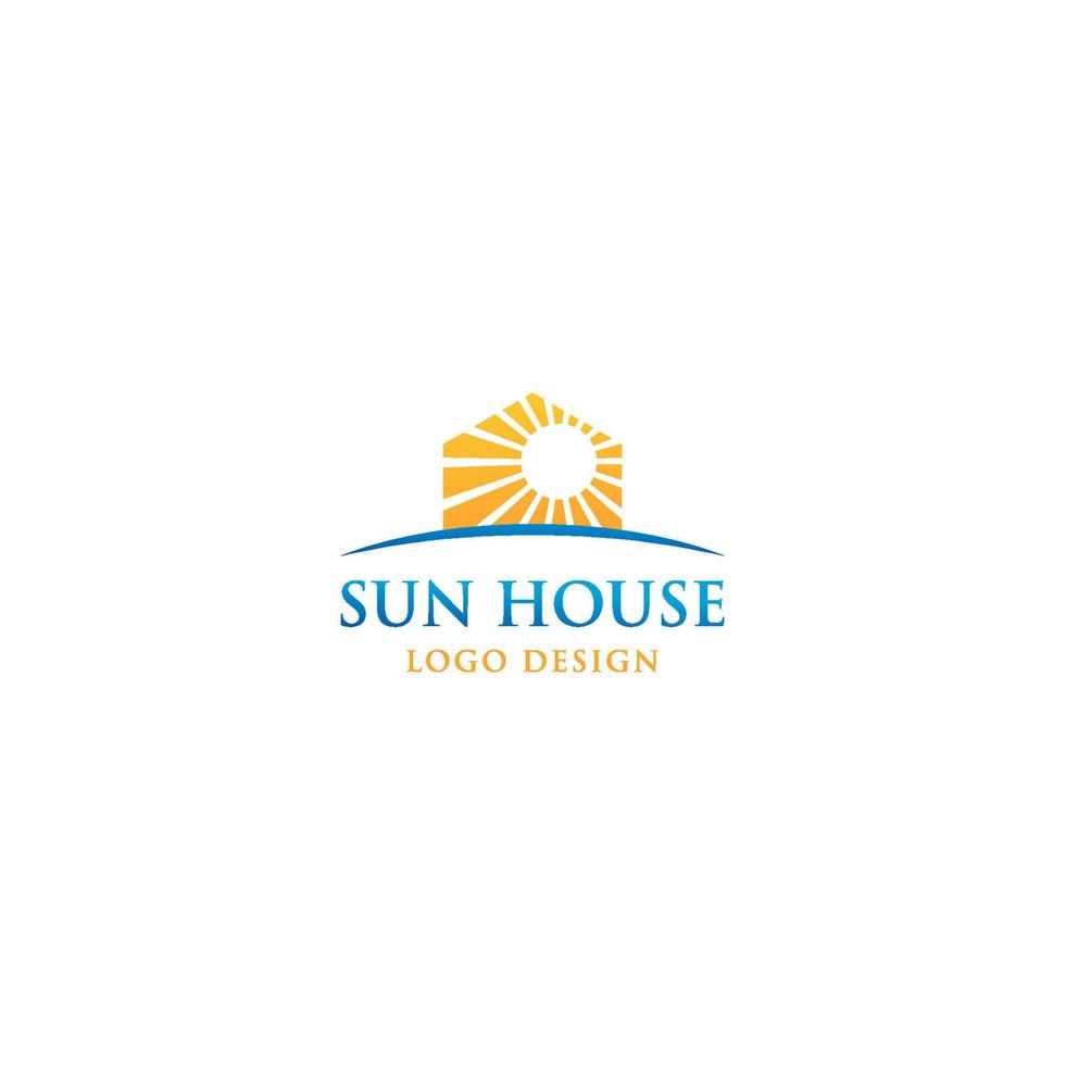 zon huis logo ontwerp vector