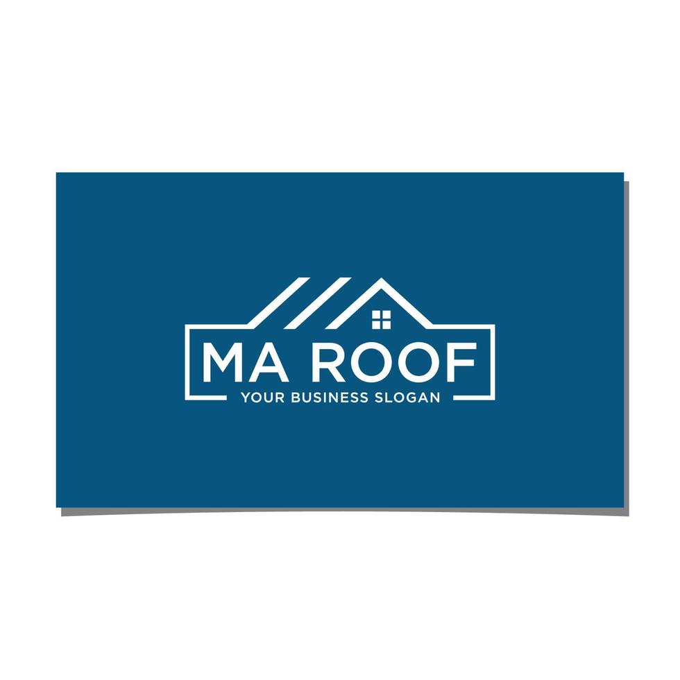 greyscale verwijder 'ma roof'. voer uw initialen of handelsnaam in het vak in. uw bedrijfsnaam moet 6-7 letters hebben. vul ook uw slogan in onder het vak en verwijder de typografie daar. vector