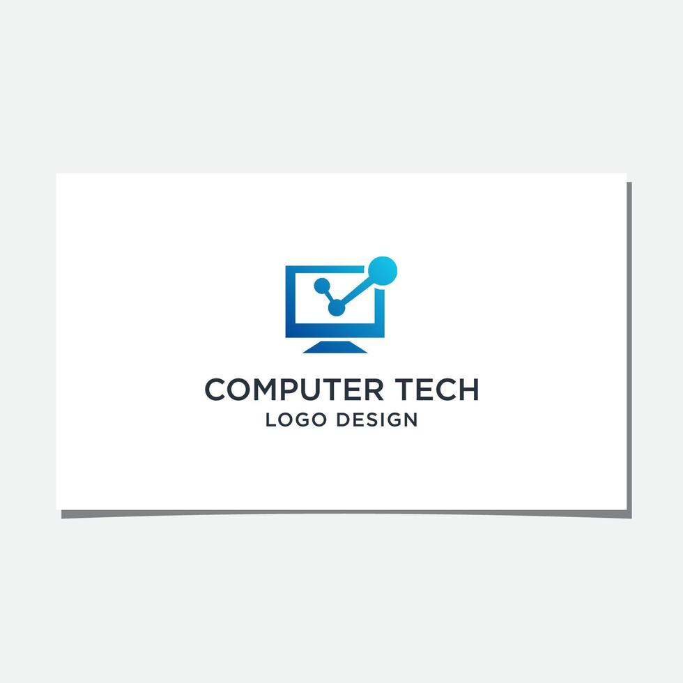 computer checklist tech logo ontwerp vector