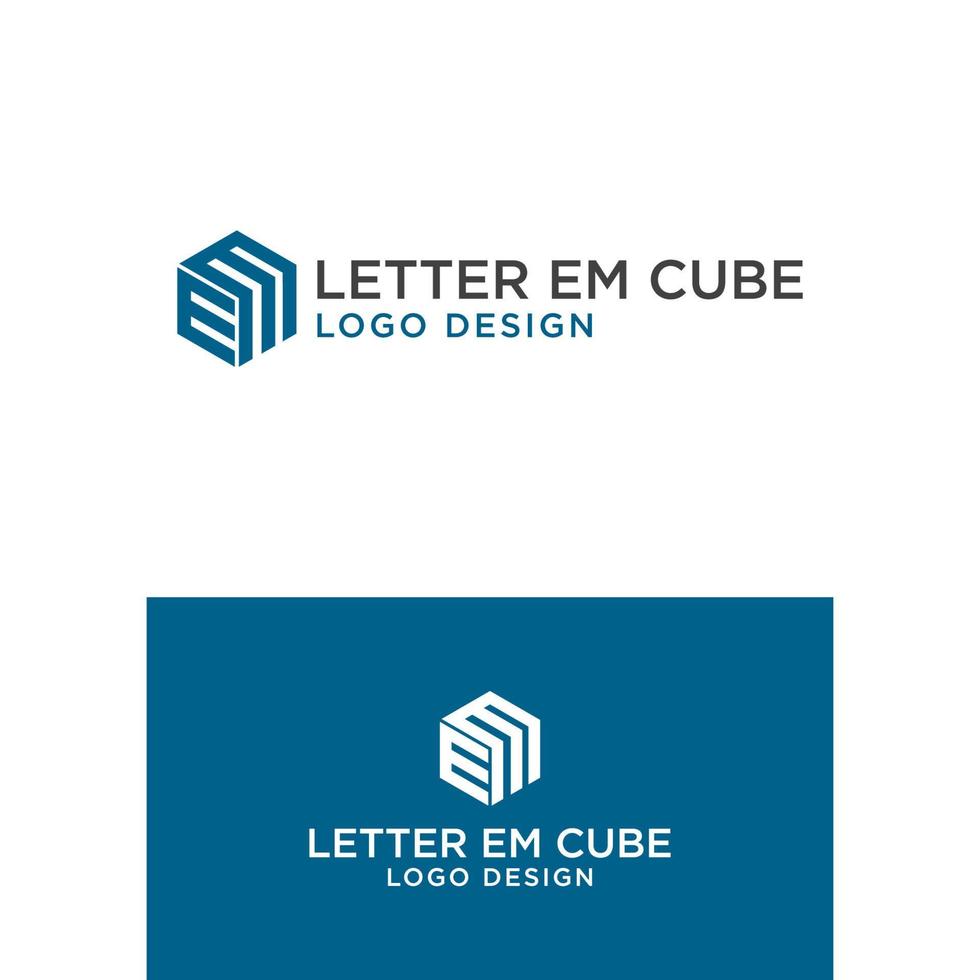 em kubus logo ontwerp vector