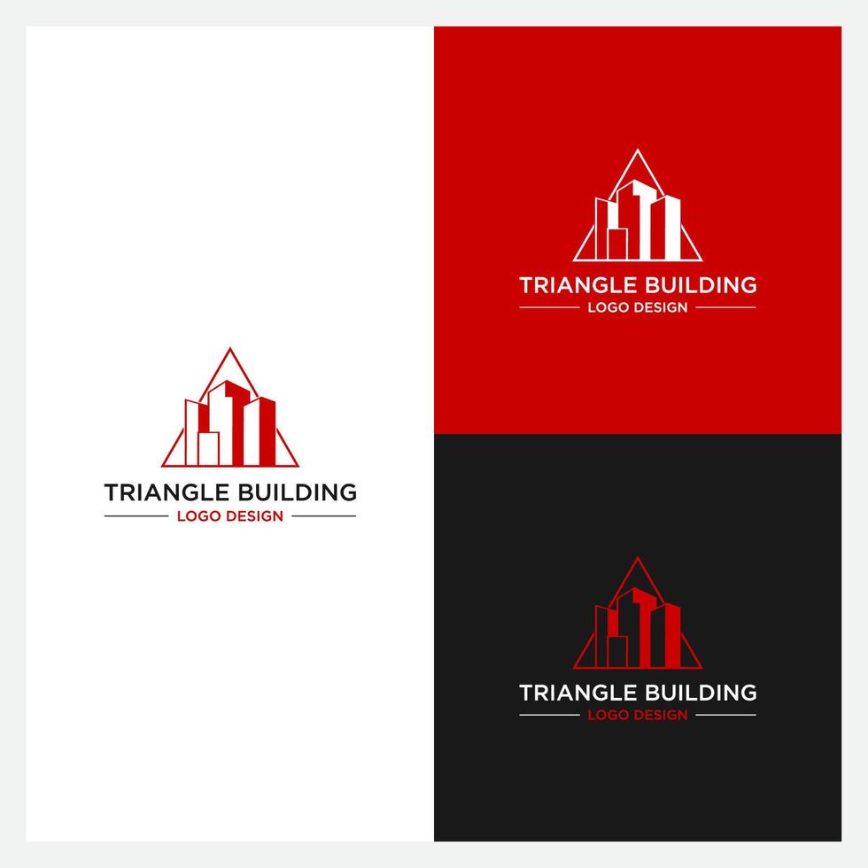 driehoek stadslogo of letter 'a' gebouw logo ontwerp vector