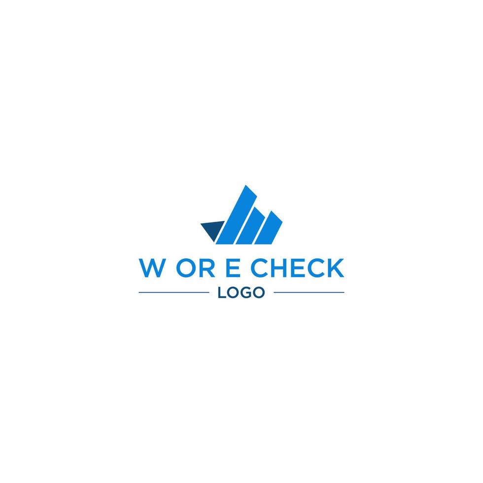 check logo met initiaal e of w vector