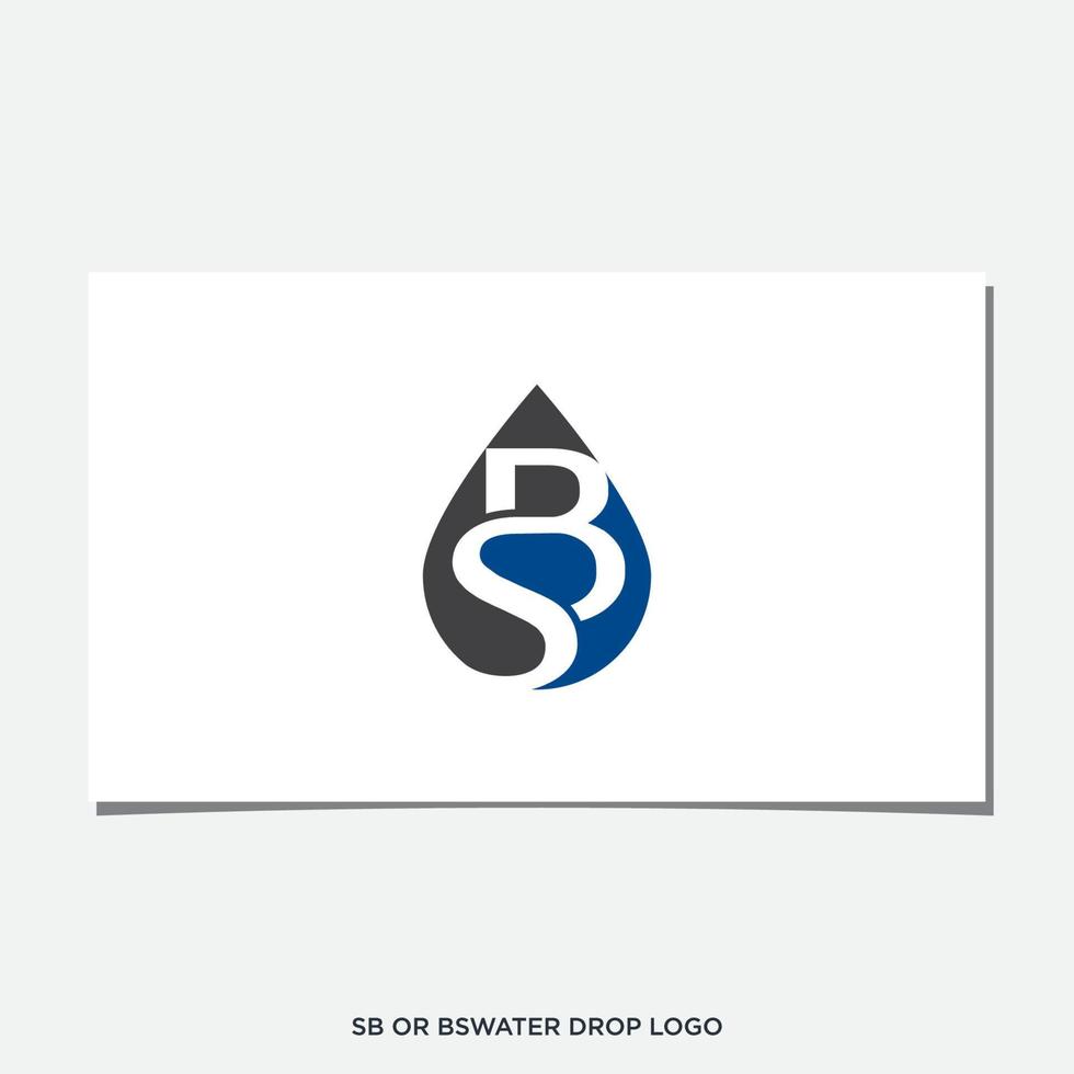 sb of bs waterdruppel logo ontwerp vector