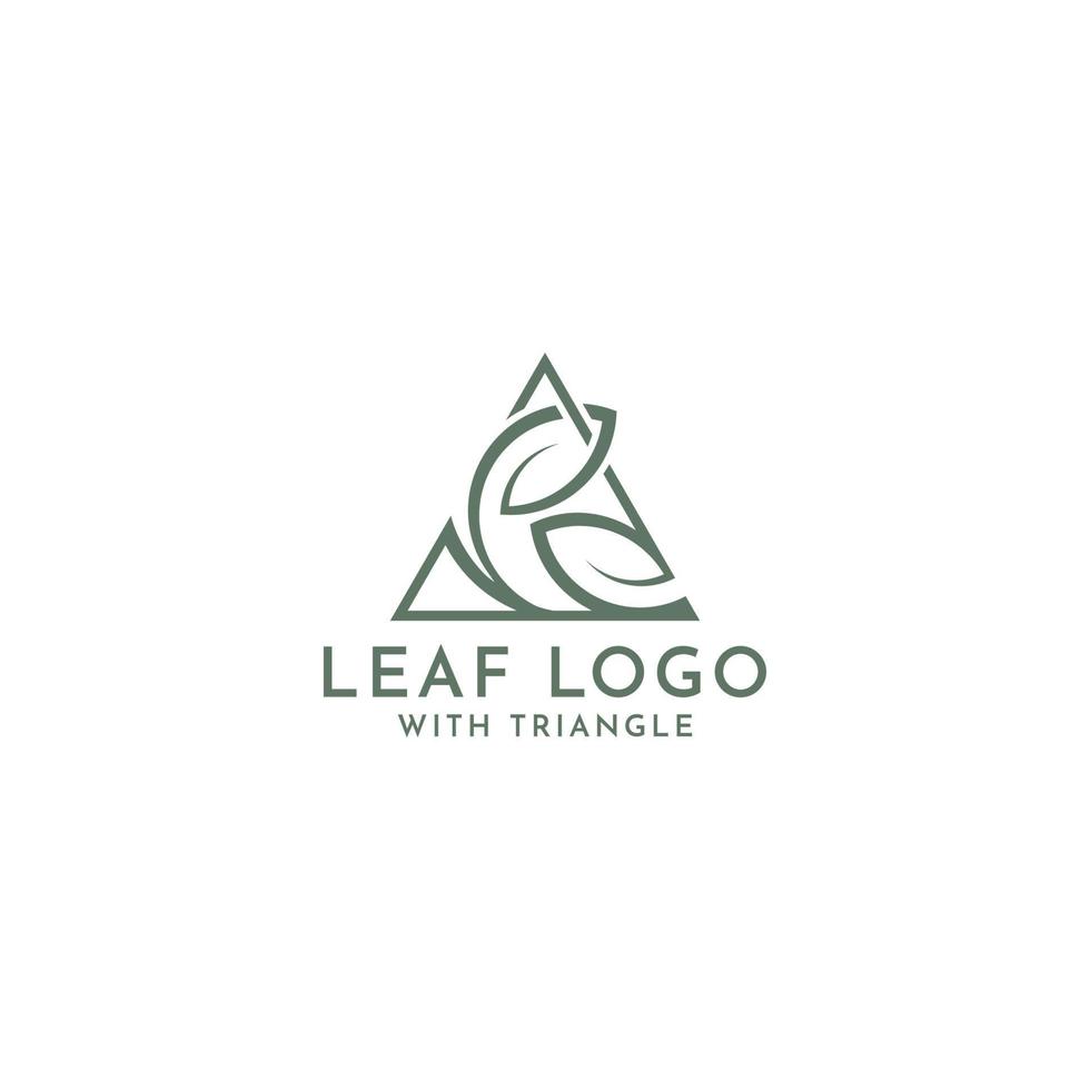 blad, driehoek en of 'a' initieel logo-ontwerp vector